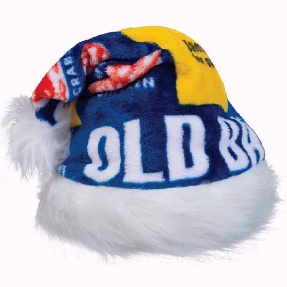 Old Bay Can Logo Santa Party Beanie Cap Hat - NEW Fast Ship